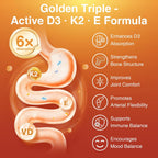 DRFOSTER Vitamin D3 & K2, High-Potency 125mcg D3 & 100mcg K2 (MK7), Advanced Bone & Heart Support Formula with Vitamin E, Folic Acid & Methyl B12, 120 Capsules