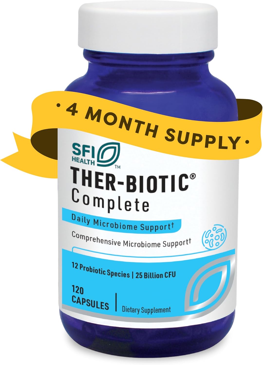 Klaire Labs SFI Health Ther-Biotic Complete - Probióticos de 25 mil millones de UFC, 12 cepas, Hipoalergénico, 120 Cápsulas (Paquete de 2)