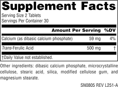 Source Naturals Athletic Series, Ácido Ferúlico Trans, 250 mg, 60 Comprimidos – Image 2