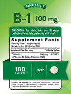 Nature's Truth Vitamina B1 (Tiamina) 100 mg, 100 Tabletas
