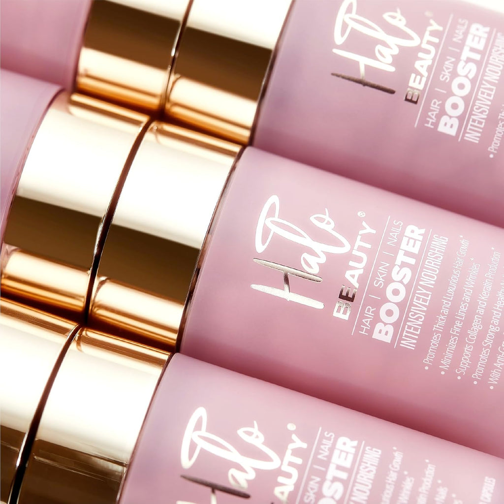 Halo Beauty Suplemento para Cabello, Piel y Uñas | Cabello más Grueso, Piel Radiante y Uñas Fuertes con Biotina, Saw Palmetto y Fitoceramidas | Cápsulas Veganas | Fabricado en EE. UU. | Suministro de 1 Mes