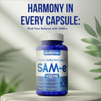 SAM-e 400mg | S-Adenosil-L-Metionina | Suplemento para el Estado de Ánimo y Huesos | 90 Comprimidos