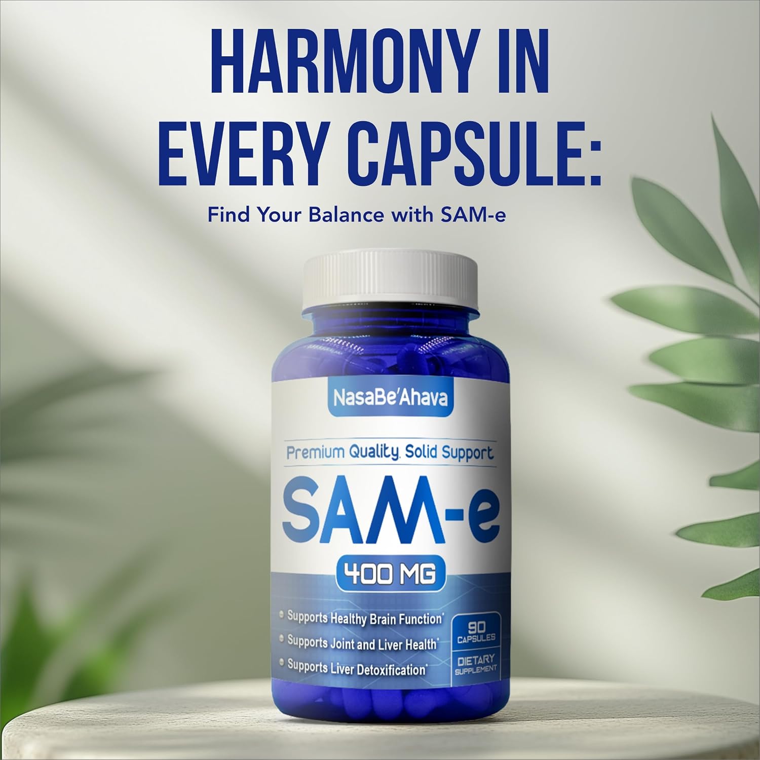 SAM-e 400mg | S-Adenosil-L-Metionina | Suplemento para el Estado de Ánimo y Huesos | 90 Comprimidos