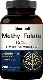 Metilfolato 15mg con Vitamina B12 - 240 Cápsulas - L-Metilfolato y Metilcobalamina