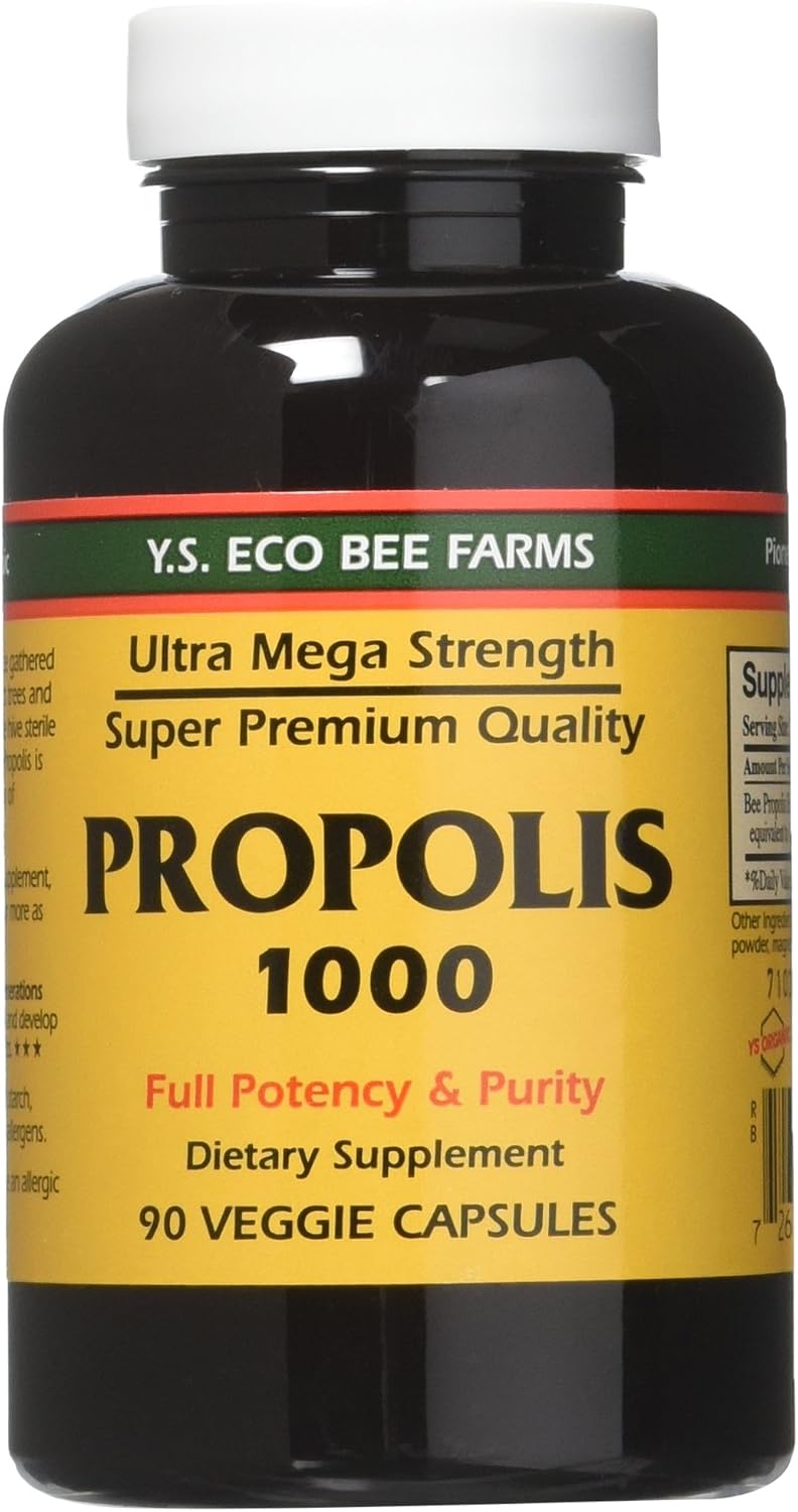 YS Eco Bee Farms Propolis 1000 - 270 Capsules (3 x 90 Count)