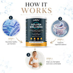 Lazu Golden Wellness Colostro Bovino con Miel de Manuka, Probióticos y Omega-3 - 450g