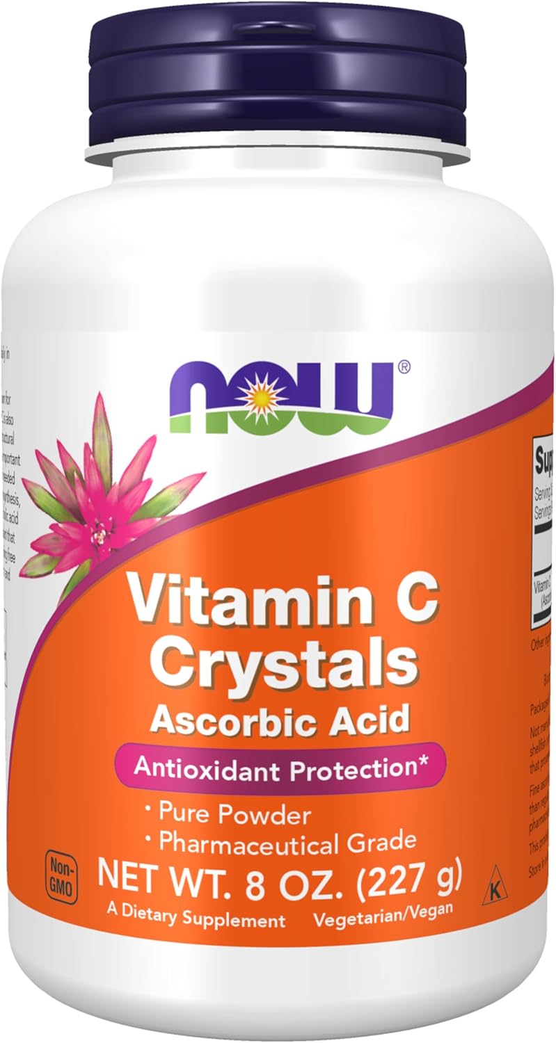 NOW Foods Cristales de Vitamina C (Ácido Ascórbico) - 3 Libras (1.36 kg)