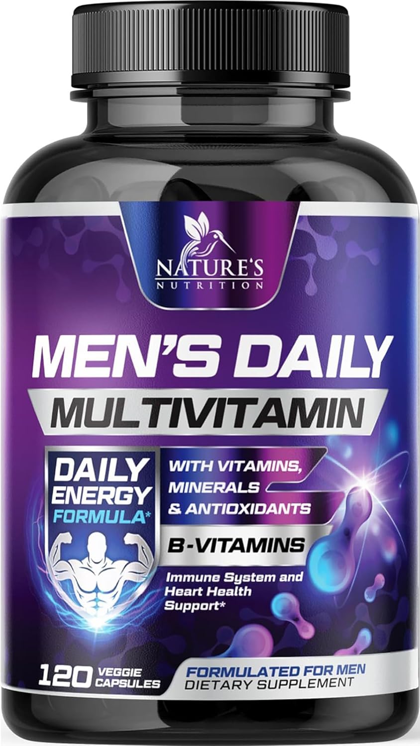 Multivitamínico para Hombres - Complejo Diario con Vitaminas A, C, D, E, B12, Zinc y Hierro - 60 Cápsulas