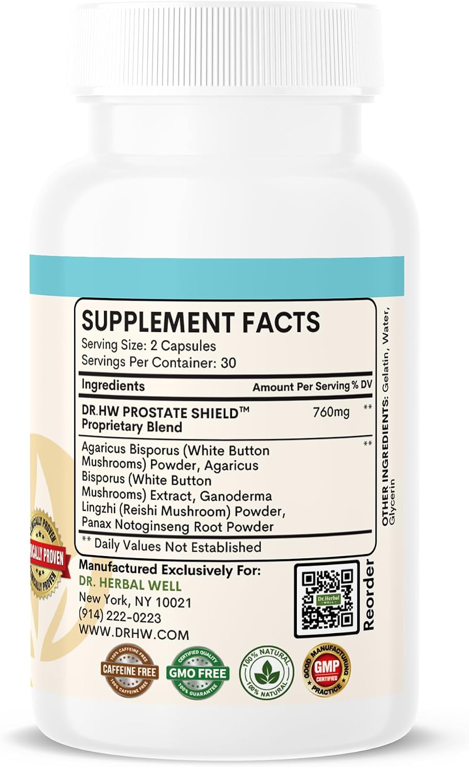 Prostate Shield – Apoyo Prostático 100% Natural, Sin Vitaminas ni Minerales Añadidos