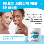 Vitaminas para el Crecimiento del Cabello para Mujeres - Biotina con Colágeno y Lustriva, Mane Event™