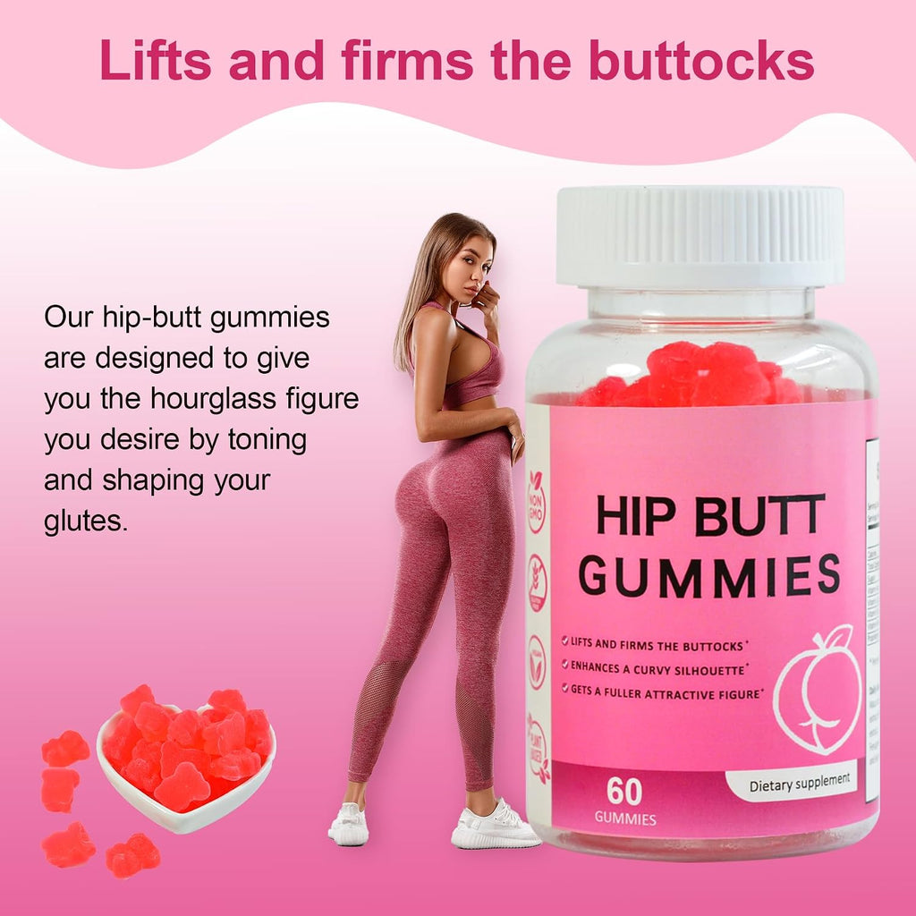 Laicuherb BBL Gummies para Mujeres Curvas - Sabor a Bayas, Gomitas con Vitaminas A, C, E y B6, 60 unidades, Forma de Oso, Mezcla Herbal