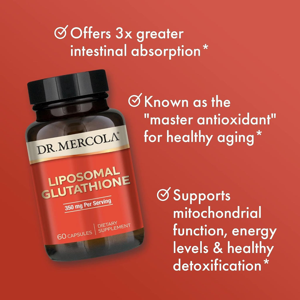 Dr. Mercola Glutatión Liposomal - 350 mg por Ración - 60 Cápsulas