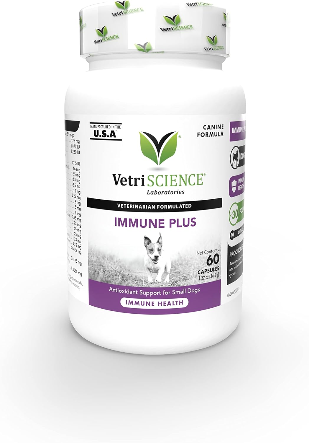 VetriScience Immunity Health Immune Plus Cápsulas para Perros Medianos y Grandes, 60 uds.