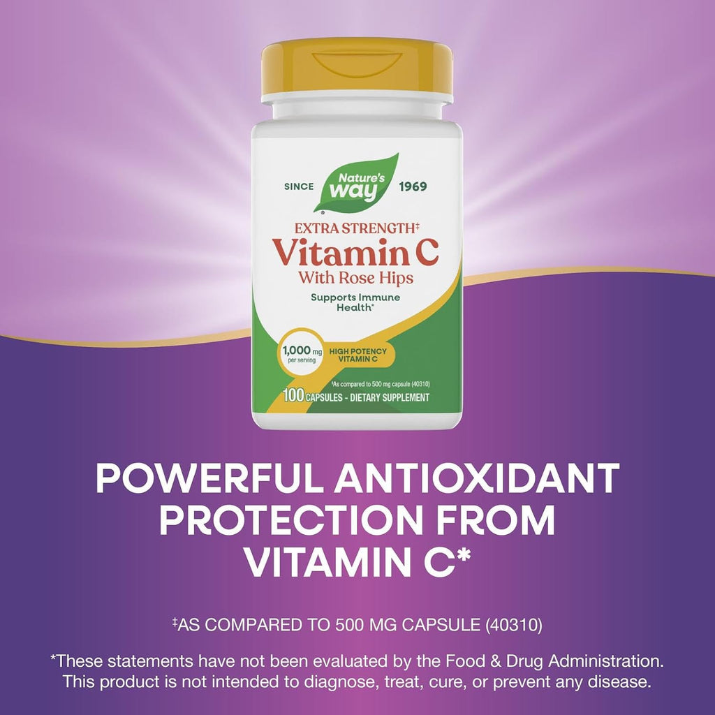 Nature's Way Vitamina C con Escaramujo Extra Strength - 1000 mg por ración