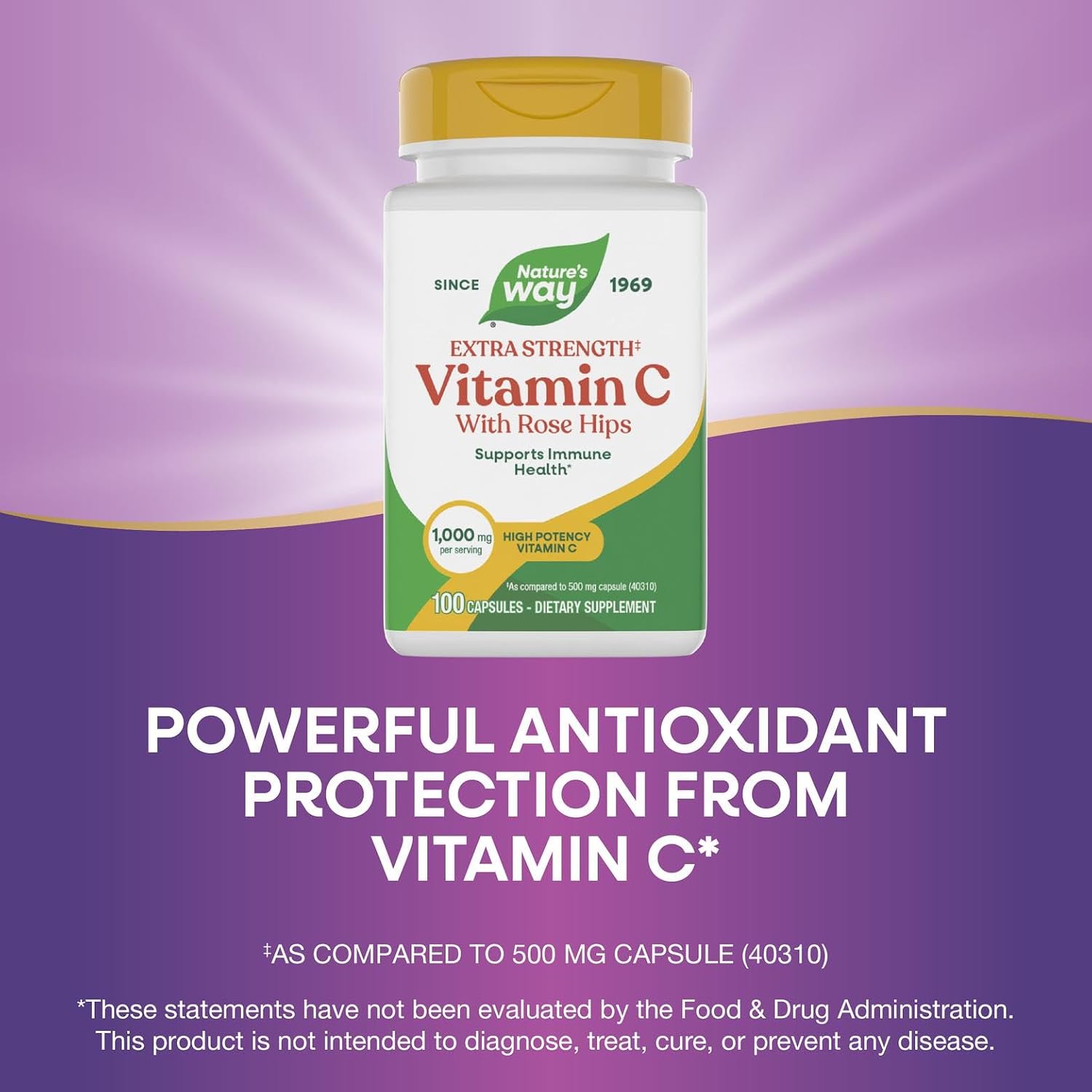 Nature's Way Vitamina C con Escaramujo Extra Strength - 1000 mg por ración