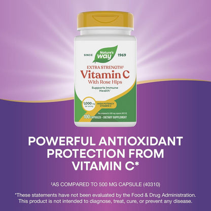 Nature's Way Vitamina C con Escaramujo Extra Strength - 1000 mg por ración – Image 4