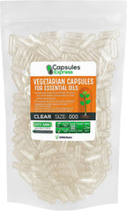 XPRS Nutra Cápsulas Veganas Vacías Tamaño 0 - 100 Unidades Transparentes para Aceites Esenciales