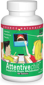 Source Naturals Attentive Child – 120 Tablets – Cognitive Nutrients for Children