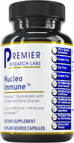 Premier Research Labs Nucleo Immune - Suplemento de Beta Glucano, Fitonutrientes, Tuna, Fibra - 90 Cápsulas