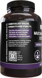 Pure Original Ingredients Mucuna Pruriens (365 Cápsulas) Sin Rellenos, Siempre Puro, Verificado en Laboratorio