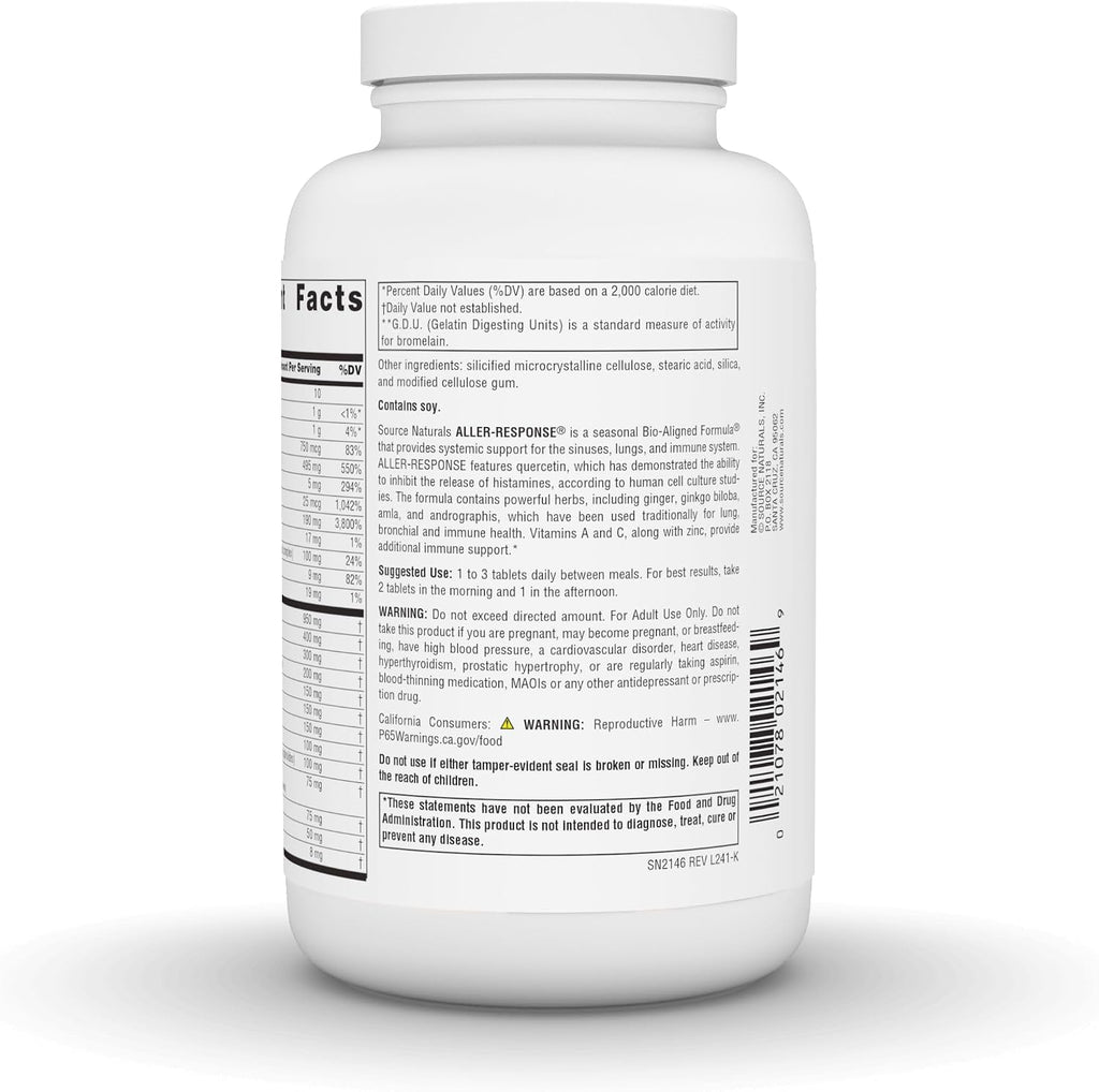 Source Naturals Aller-Response - Apoyo Inmunológico Estacional* - 180 Comprimidos