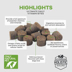 Only Natural Pet Ultimate Daily Vitamins - Complete Multivitamin Supplement for Dogs Balanced Health & Vitality - Senior Small & Large Canine Food Immune Digestive Support -60 Soft Chews (Pack of 1)