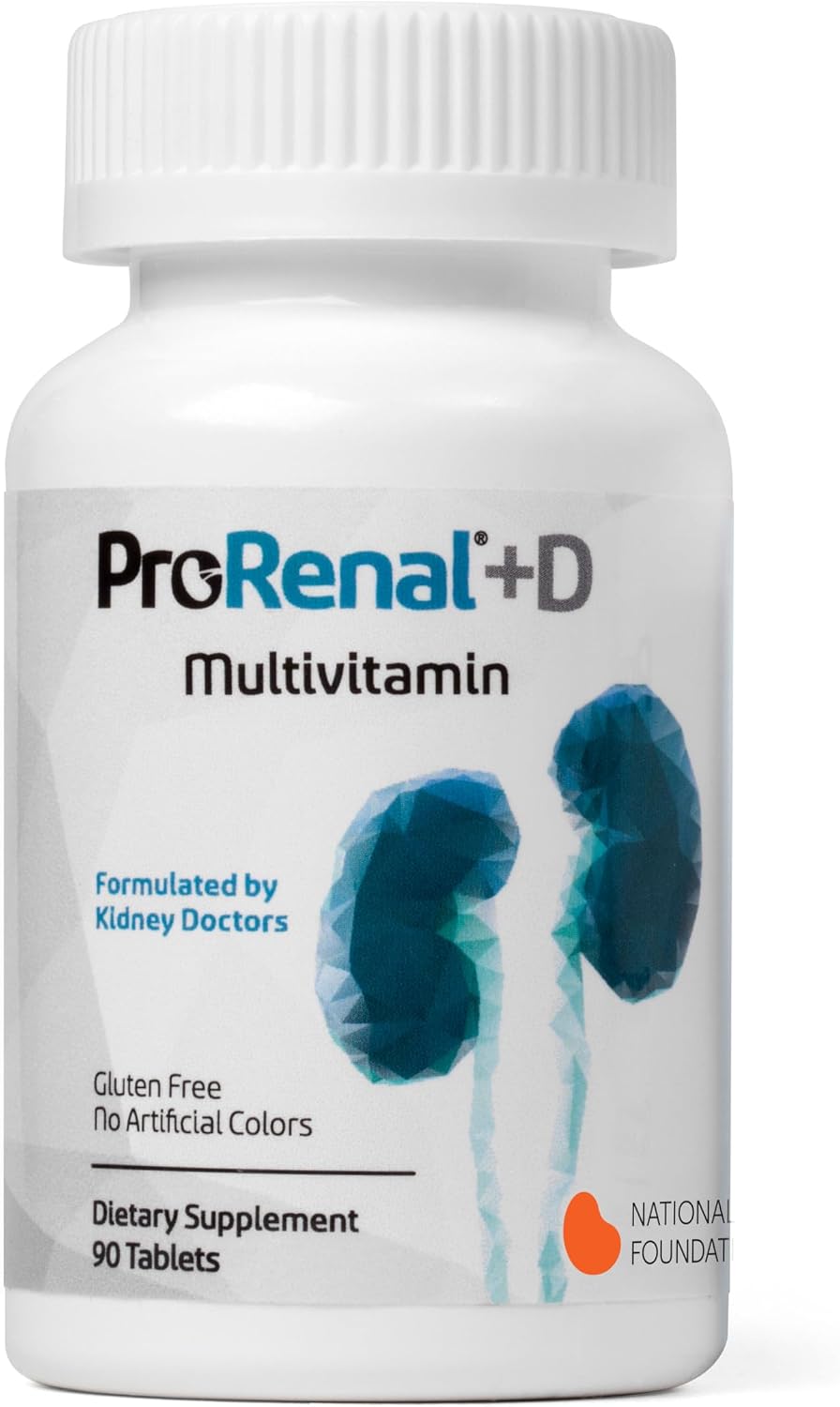 Nephroceuticals ProRenal+D Multivitamínico Renal, Sin Gluten, 90 Días