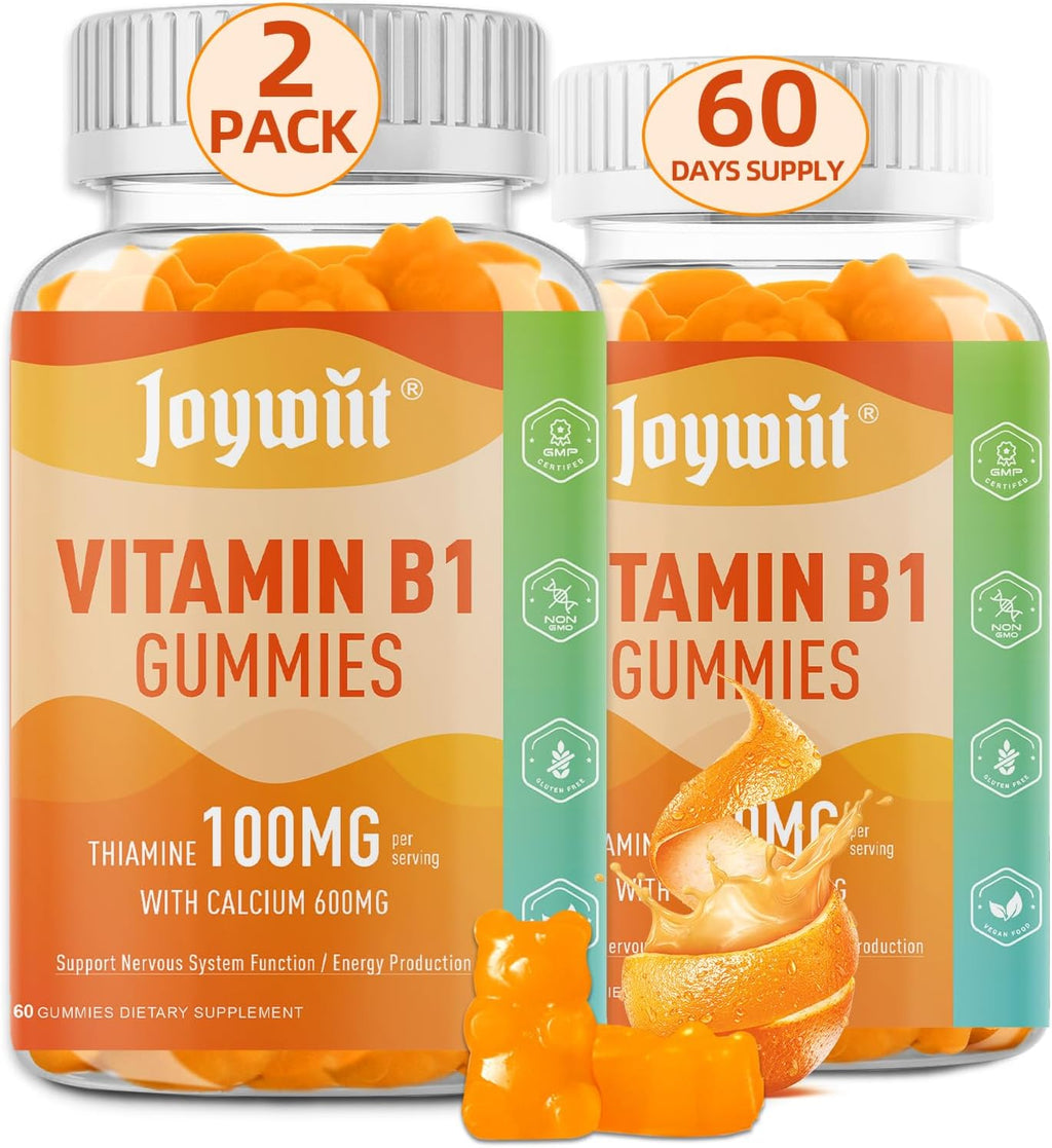 Joywiit Gomitas de Vitamina B1 100mg con Calcio (120 Gomitas)