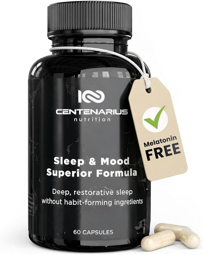 Centenarius Nutrition Sleep and Mood Formula – Bisglicinato de magnesio (TRAACS): Forma de magnesio altamente – Image 1