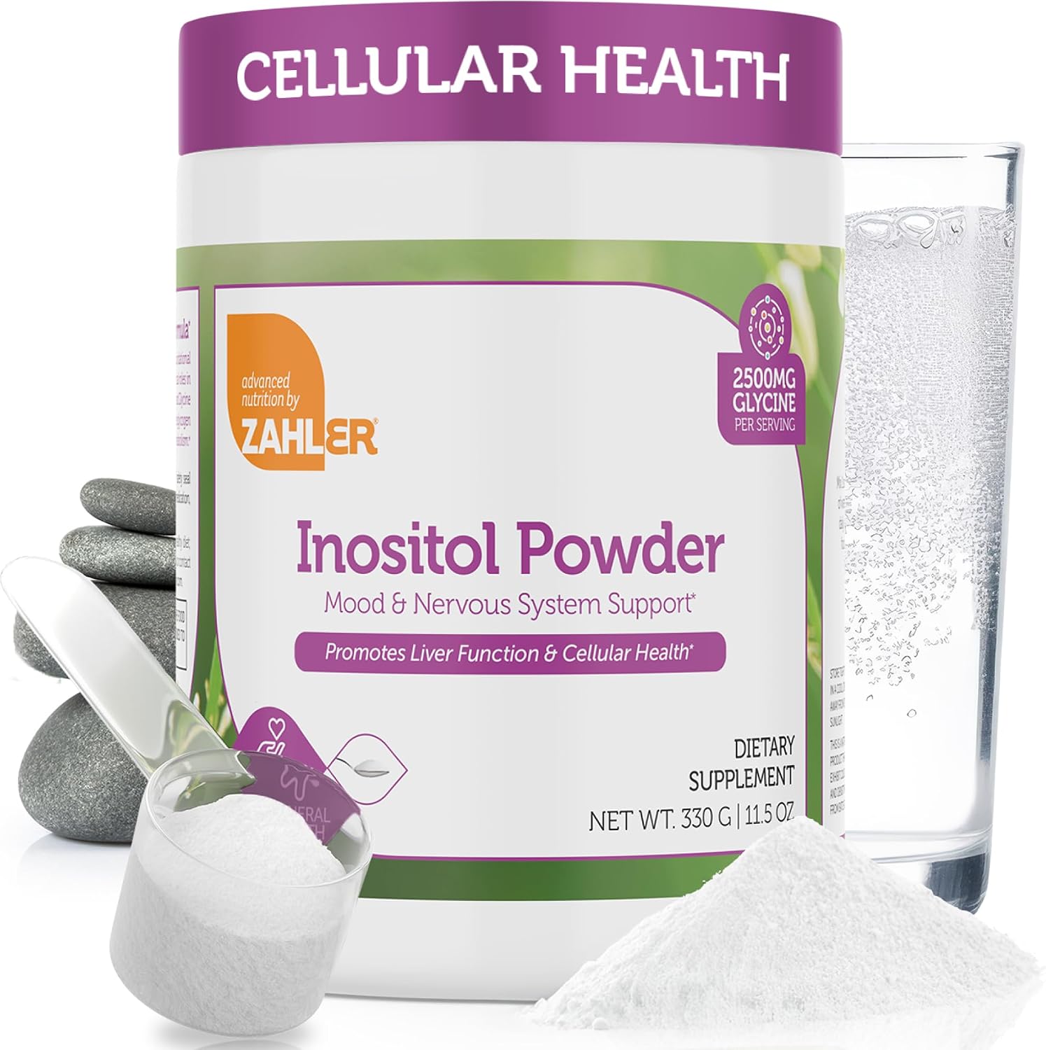 Zahler Inositol en Polvo - Apoyo para una Mentalidad Saludable y el Sistema Nervioso para Mujeres - Inositol y Glicina - Sin Sabor, 326 g