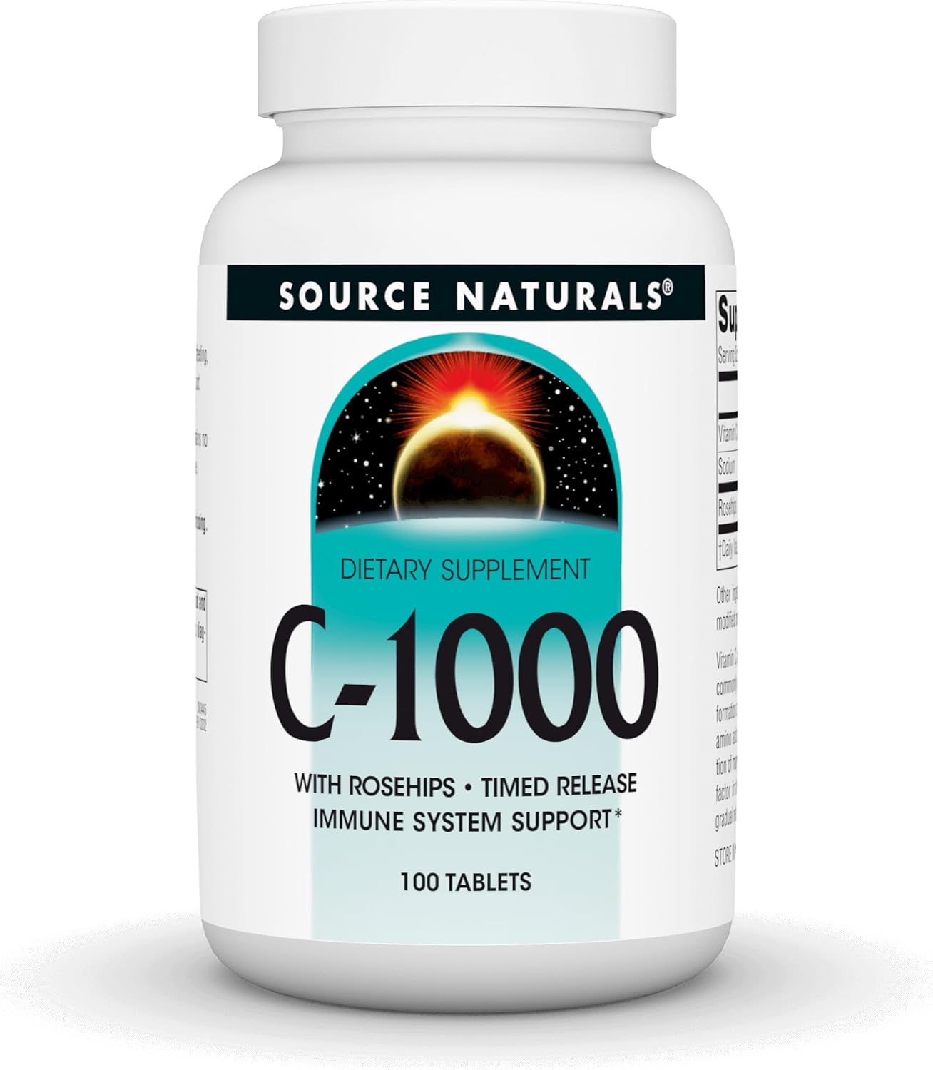 Source Naturals C-1000, con Escaramujo 1000 mg - 100 Comprimidos de Liberación Prolongada