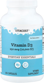 Vitacost Vitamin D3, 250 mcg (10,000 IU), 365 Capsules