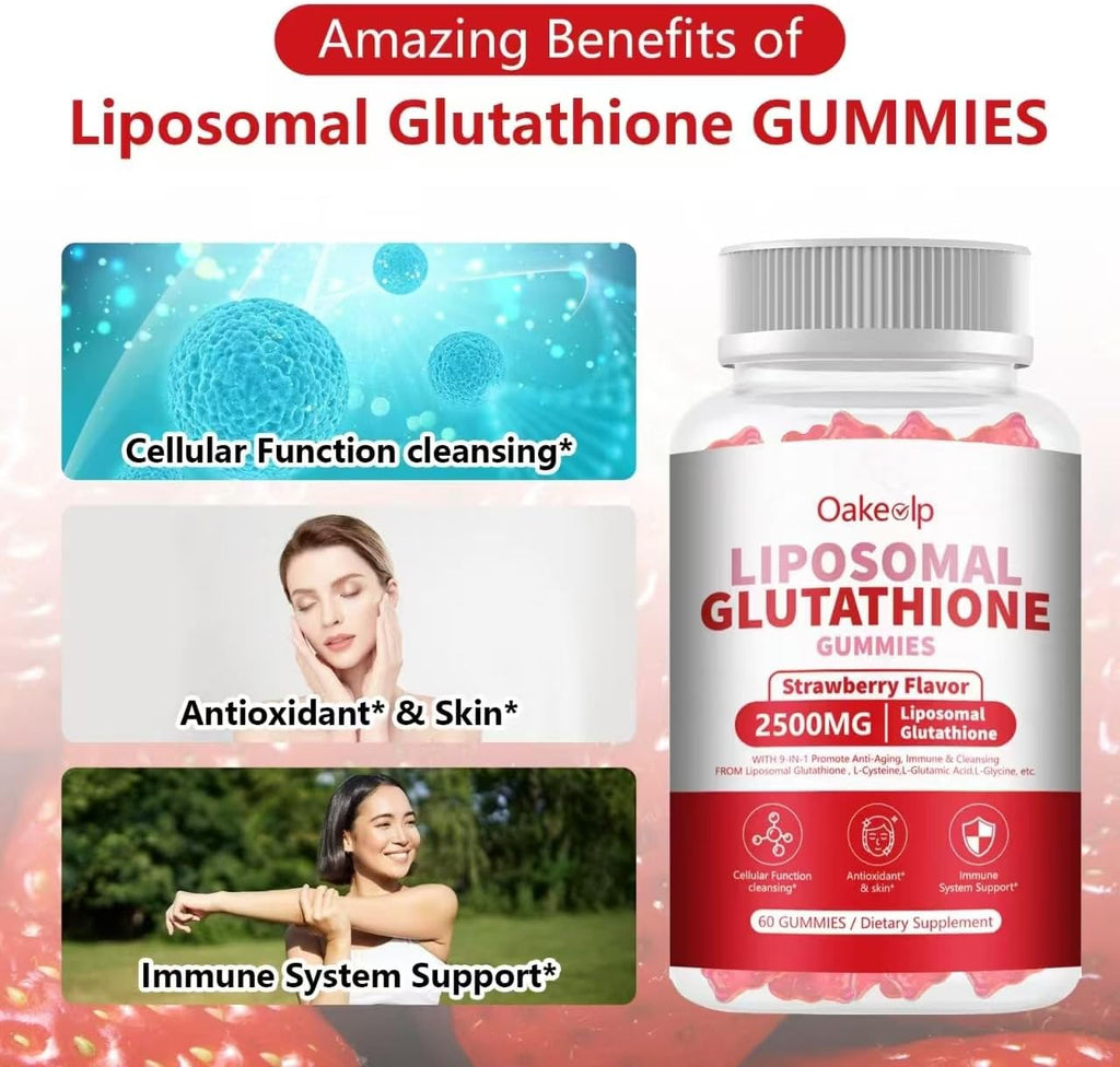 Gominolas de Glutatión Liposomal 2500 mg con Vitamina C y Cardo Mariano - Oakevlp