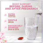 Hello Lovely! Vitaminas Prenatales con Ácido Fólico + Omega 3 DHA - 120 Cápsulas Blandas