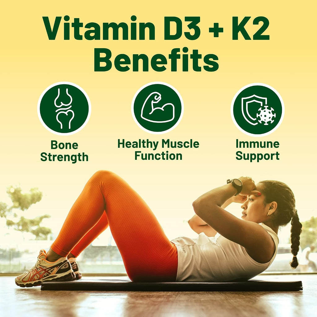 Vegan Vitality Vitamina D3 y K2 4000 UI (100 mcg) con Aceite de Coco - 60 Cápsulas Veganas