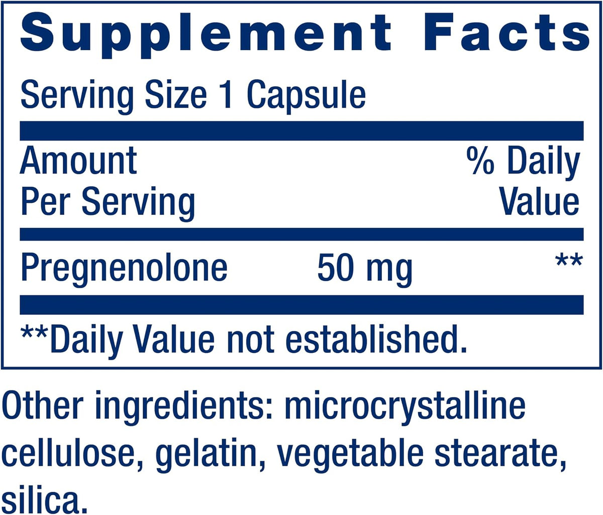 Life Extension Pregnenolona, Neurohormona - – Función cognitiva: Contribuye a mantener la concentración y la – Image 3