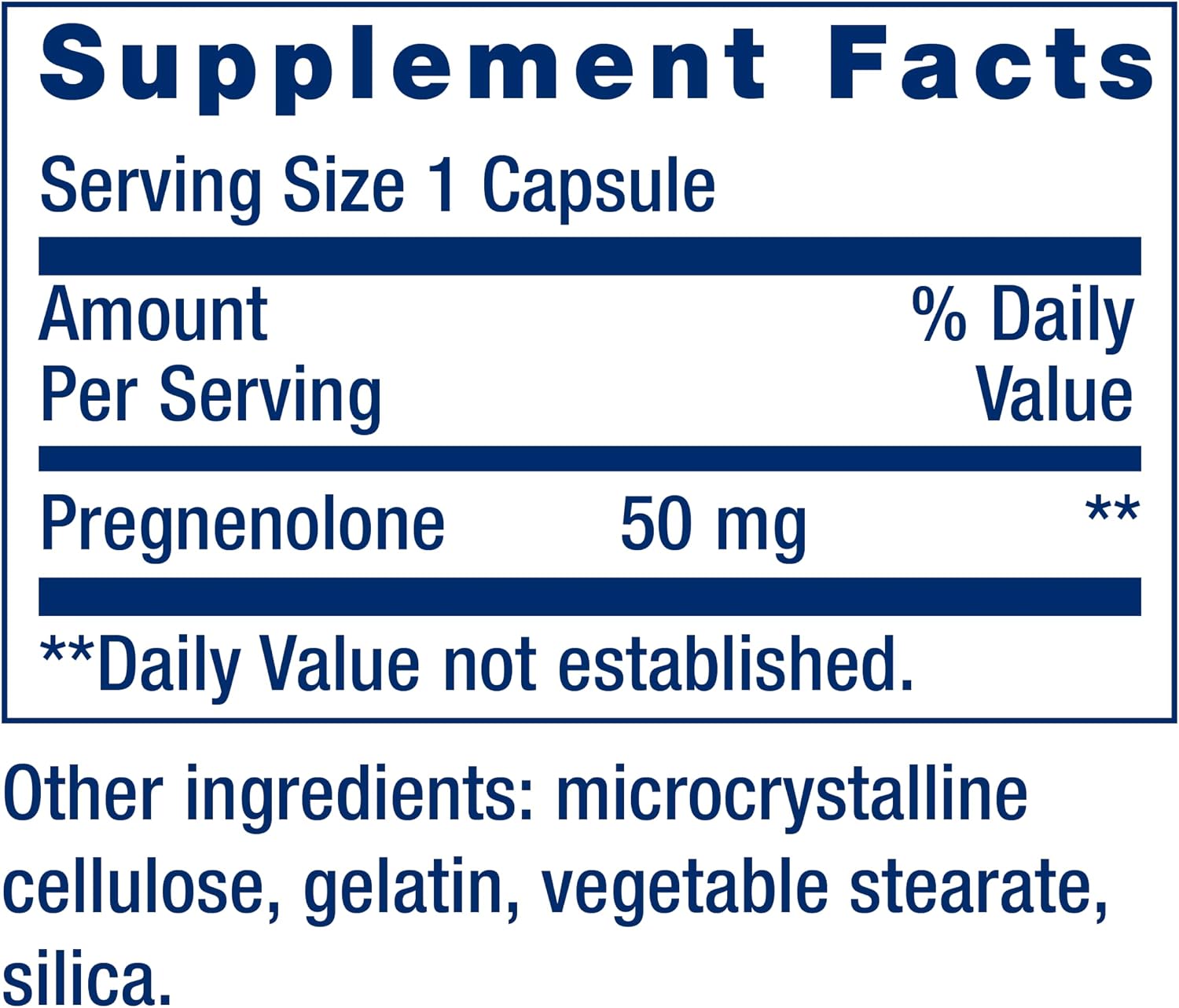 Life Extension Pregnenolona, Neurohormona - 100 Cápsulas