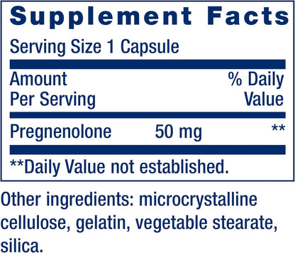 Life Extension Pregnenolona, Neurohormona - – Función cognitiva: Contribuye a mantener la concentración y la – Image 3