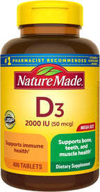 Nature Made Vitamina D3 2000 UI (50 mcg), 400 Comprimidos