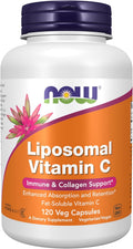 NOW Supplements, Liposomal Vitamin C, Immune & Collagen Support, 120 Cápsulas Vegetales