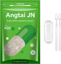 Cápsulas Vegetales Vacías AngtaiJN - 500 Unidades, Tamaño 00, Transparentes, con Cuchara Micro Lab