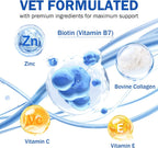 Suplemento Líquido de Biotina para Perros, 2000 mcg, con Colágeno y Vitaminas C y E, 59 ml