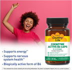 Country Life Coenzyme Active B-6 - 50 mg Vitamina B6 (P-5-P) - 30 Cápsulas Vegetales