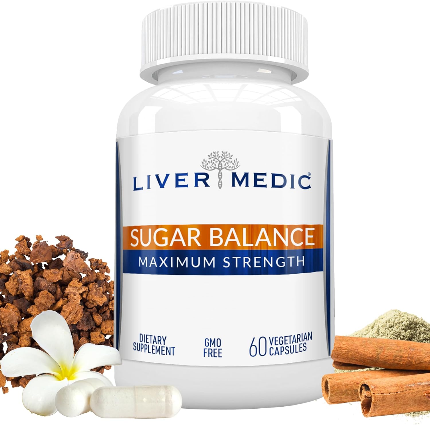 Liver Medic Blood Sugar Complex - Suplemento con Berberina, Canela, Cromo, Magnesio y Ácido Alfa Lipoico - 60 Cápsulas