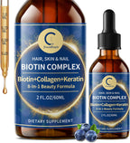Liquid Biotin & Collagen Drops - 20000 µg de Biotina con Colágeno Líquido - 59 ml