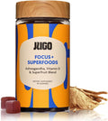 JUGO Focus + Superfoods Gominolas de Ashwagandha con Vitamina D3 y Mezcla de Superfrutas