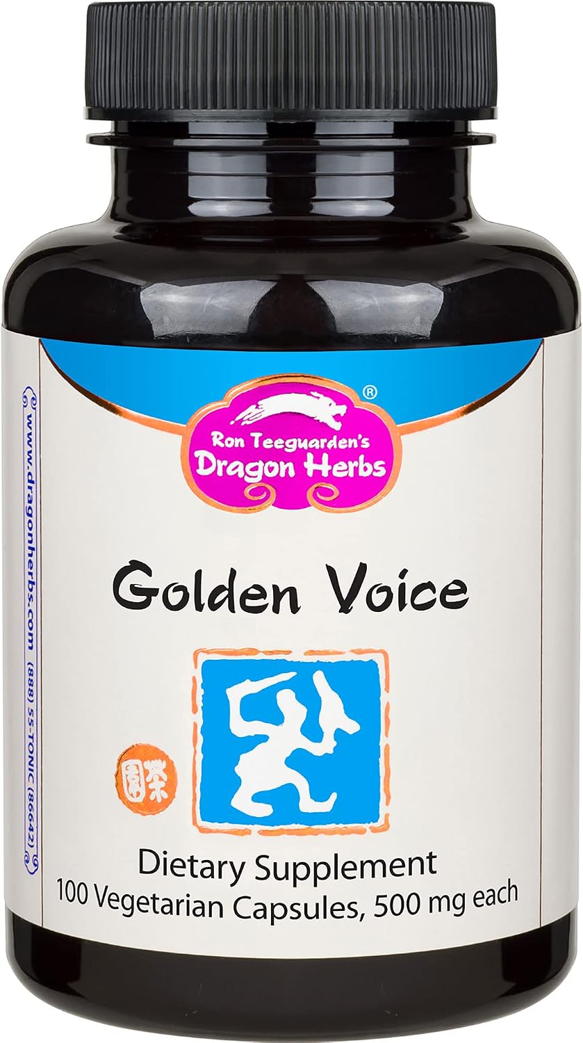Dragon Herbs - Golden Voice Cápsulas - 100 Cápsulas, 500 mg Cada