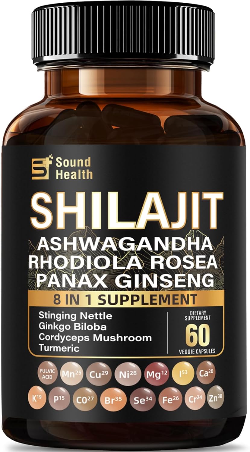 SoundHealth Shilajit Cápsulas - 60 Cápsulas, Suplemento Multivitamínico y Mineral, Sin Gluten, No GMO