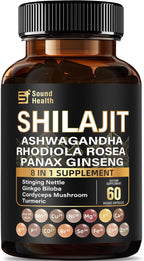 SoundHealth Shilajit Cápsulas - 60 Cápsulas, Suplemento Multivitamínico y Mineral, Sin Gluten, No GMO