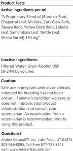 Amber NaturalZ Tumoxil Deep Skin Health Suplemento Herbal para Perros y Cachorros - 30 ml